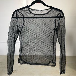 Shear Polka Dot Long Sleeved Top